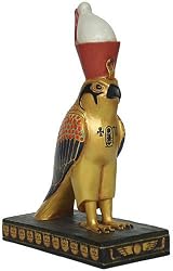 Horus Falcon Statue, Gold and Color Details
