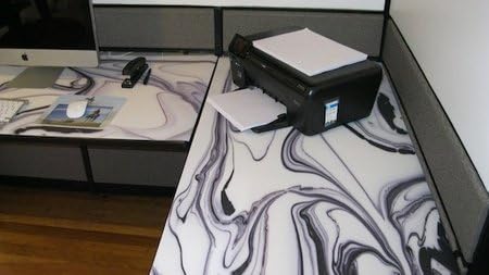 Easy Stick, polyester fabric, Bamboo office desktop (2' x 4')