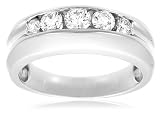 14k Choice of White or Yellow Gold Diamond Men's Ring (1 cttw, H-I Color, I1 Clarity)