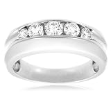 14k Choice of White or Yellow Gold Diamond Mens Ring (1 cttw, H-I Color, I1 Clarity)