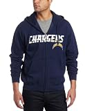 NFL Men's San Diego Chargers Clssc Hw Fz Flc II Adult Long Sleeve Fullzip Fleece with Hood (Athletic Navy, Small)