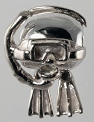 Sterling Silver Reller Scuba Diver Mask Bead Charm 13334