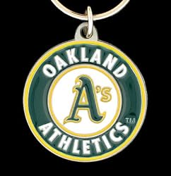 Zinc MLB Team Logo Key Ring - Oakland Athletics - A's