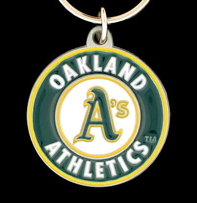 Zinc MLB Team Logo Key Ring - Oakland Athletics - A's
