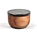 Salt Keeper with Lid, 100% Natural Walnut Salt Box Big Capacity Salt Sugar Container with Marble Lid