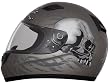 Daytona Shadow Gunmetal Grey Skulls Full Face DOT Motorcycle Helmet