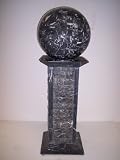 Tall Galaxy 46 With Light In Black & White Marble.