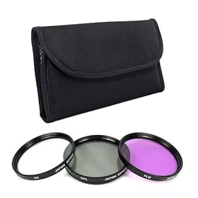 67mm DM Optics High Resolution 3-piece Filter Set (UV, Fluorescent, Polarizer) For The Canon Powershot SX40 HS Digital Camera (Lens Adapter Included!)