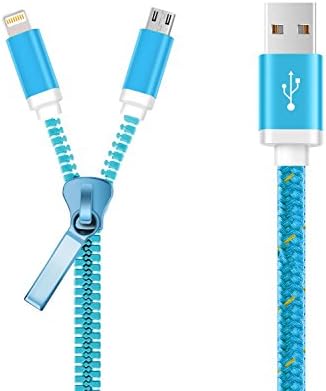 Generic 2 in 1[Micro USB + Lightning] USB 2.0 Cable Zipper Designed Data Cable Universal Extender USB Cable Cord,Premium 3.6ft Sync and Charge Cable with Lightning &amp; Micro USB Connectors for iPhone 6 6 Plus 5s 5c 5, iPad Air Air2 mini mini2 mini3, iPad 4th gen, iPod touch 5th gen, iPod nano 7th gen, Samsung Galaxy S5 S4 S3 S2 Note4 Note3 Note2 Note Tab3 Tab2, other Android &amp; Windows Smartphones / Tablets (Lightning and Micro USB Combo) (Blue)