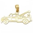 Tow Truck Charm 14k Gold 11mm