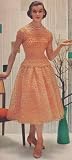 Vintage Crochet PATTERN to make - Lace Formal Evening Dress 1950s. NOT a finished item, this is a pattern and/or instructions to make the item only.