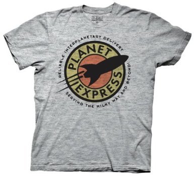Futurama Planet Express Logo Heather Gray Adult T-shirt Tee (Adult )