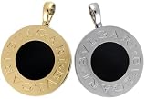 Bvlgari Bvlgari Reversible 18kt Yellow Gold and Steel Black Onyx Pendant 336229
