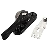 uxcell　クレセントサッシロック ウィンドウロック　金属素材　10.5 x 3x 3cm　シルバートーン　ブラック