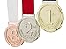 1st Place Gold Olympic Style Die Cast Medal with Red, white & blue neck ribbon (Gold) 3.25 inch diameter