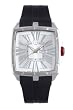 GV2 by Gevril Men's 9004 Fiamme Square Stainless Steel Case Sapphire Crystal Silver Dial Day-Date Rubber Watch from GV2 by Gevril