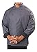 Mens Long Sleeve Active Chef Coat, Slate with Black Accent, L