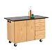 Diversified Woodcrafts 4342KF Solid Oak Wood Extra Large Mobile Demonstration Center, Flat ChemGuard Top, 54" Width x 36" Height x 30" Depth