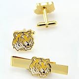 NCAA LSU Tigers Gold-plated Team Logo Tie Clip & Cufflinks Set
