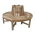 Ambientehome 62782 Baumbank kompletter Kreis Teakholz Gartenm�bel 150 cm