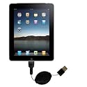 Einziehbares USB Kabel für Apple iPad 3G Tablet Computer mit Hot Sync und aufladen Einsatzmöglichkeiten - von Gomadic mit TipExchange Technology