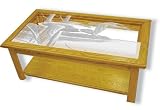 Oak Glass Top Coffee 15 high