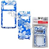Blue with Hawaii Flowers Design Snap-On Cover Case Cell Phone Protector for LG enV2 VX-9100 VX9100