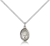 Genuine IceCarats Designer Jewelry Gift Sterling Silver St. John Baptist De La Salle Penda 1/2 X 1/4 Inch With 18 Inch Sterling Silver Lite Curb Chain. Made In Usa.