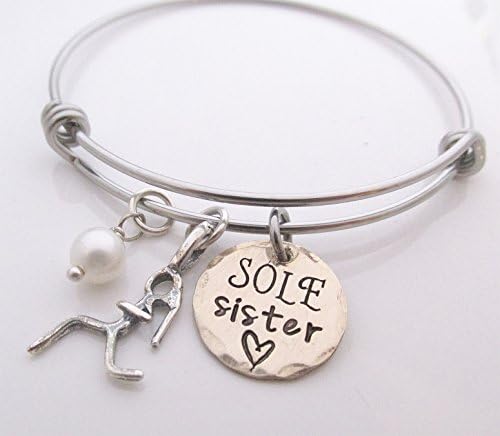 Sole Sister Bracelet - Runner Jewelry - Runner Girl Bracelet - running jewelry - personalized jewelry - gift for runner