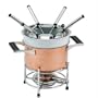 3 in 1 2Qt. De Copper Fondue Set w/Ceramic Insert 6 Fks