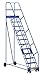 Vestil LAD-12-21-P Warehouse Ladder, 58 Degree, Perforated, 12 Step, 21", Blue