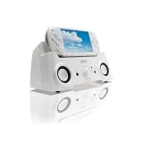 GEAR4 SonicBoom Home stereo speaker system and charger for Sony PSP-White