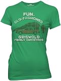 National Lampoon Christmas Vacation Old Fashioned Juniors T-shirt (Medium, Green)