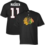 NHL Reebok Chicago Blackhawks #11 John Madden Black Net Player T-shirt