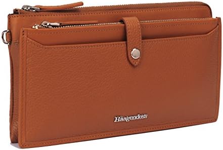 Haagendess Genuine Cowhide Leather Clutch Bag for Men with Zipper Closure (Yellow)