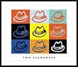 Art Poster Wood Framed Print - Hats x 9 - Artist: Tom Slaughter- Poster Size: 40 X 48
