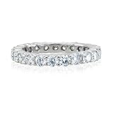 Diamond Eternity Band in 18k White Gold Wedding Ring (G, SI1-SI2, 1.85 cttw) Certificate of Authenticity
