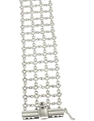18KT White 4-Row Bezel Mountings Bracelets Length = 7