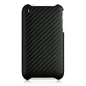 Premium Executive Series Black Hard Crystal Carbon Fiber Fabric Snap-on Case for Apple iPhone 3G, 3GS 3G-S - Back Only