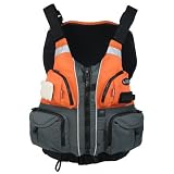 NRS Orange/Gray Chinook Flotation Fishing Vest PFD - Small/Medium