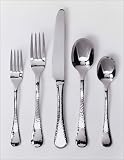 Ginkgo 079914-36005-0 Lafayette 5 Piece Place Setting - 18/10 Stainless - Lafayette Hammered Finish