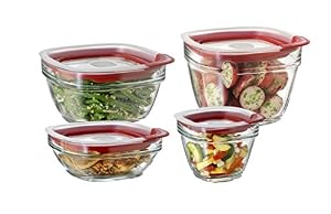 Rubbermaid Easy Find Lid Food Storage Container, Glass, 8-piece Set