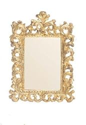Dollhouse Miniature Elaborate Gold Plated Victorian Mirror