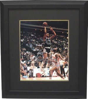 George Gervin Autographed/Hand Signed San Antonio Spurs 8x10 Photo Custom Framed Iceman
