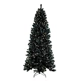 Pre-Lit Tinsel Tree - Black (7')
