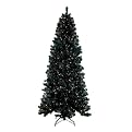 Pre-Lit Tinsel Tree- Black(7')