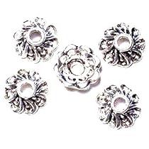 Platinum Pewter bead caps (20 pcs). 10mm dia 019204 Platinum Pewter bead caps (20 pcs). 10mm dia 019204