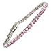 Pink Sapphire .925 Sterling Silver Princess-cut Tennis Bracelet