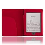 CE Compass Red PU Leather Folio Cover Case Pouch for Amazon Kindle Touch 4 4th 3G