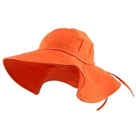 Cotton Wide Brim Hats-Orange W27S67B